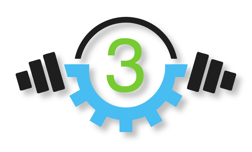 Fit Repair Pros logo featuring a gear and dumbbells, symbolizing fitness equipment repair and maintenance services.