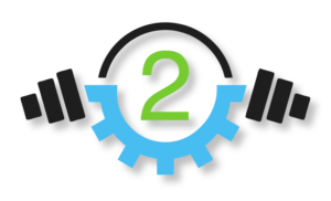 Fitness equipment repair icon featuring a gear and barbell, symbolizing maintenance and service by Fit Repair Pros.
