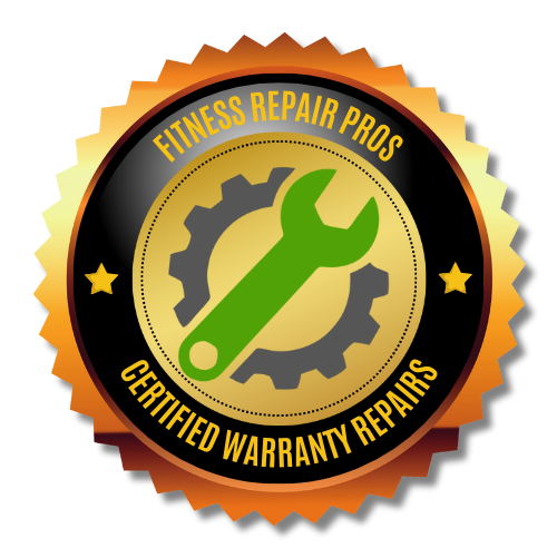 Fitness Repair Pros logo featuring a green wrench and gear, emphasizing certified warranty repairs for fitness equipment.